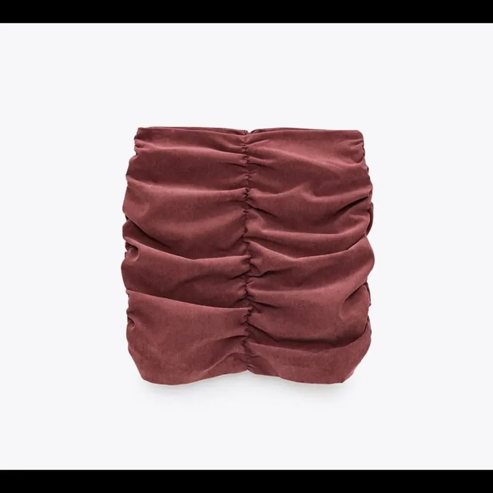 ZARA Blush Ruched Mini Skirt Size XS